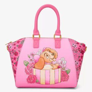 Loungefly Disney Lady And The Tramp Satchel Floral Purse Handbag Shoulder Bag